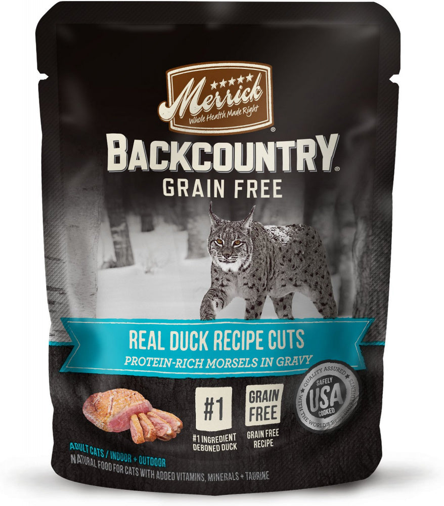 Merrick Backcountry Grain Free Gluten Free Premium High Protein Wet Cat Food, Duck Recipe Cuts With Gravy