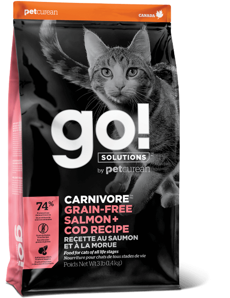 Petcurean GO! Solutions Carnivore Grain Free Salmon & Cod Recipe Dry Cat Food